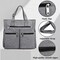 Canvas Tote Bag Waterproof Nylon Multi Pocket Shoulder Bags Laptop Work Bag Teacher Purse and Handbags for Women & Men (Grey 2)